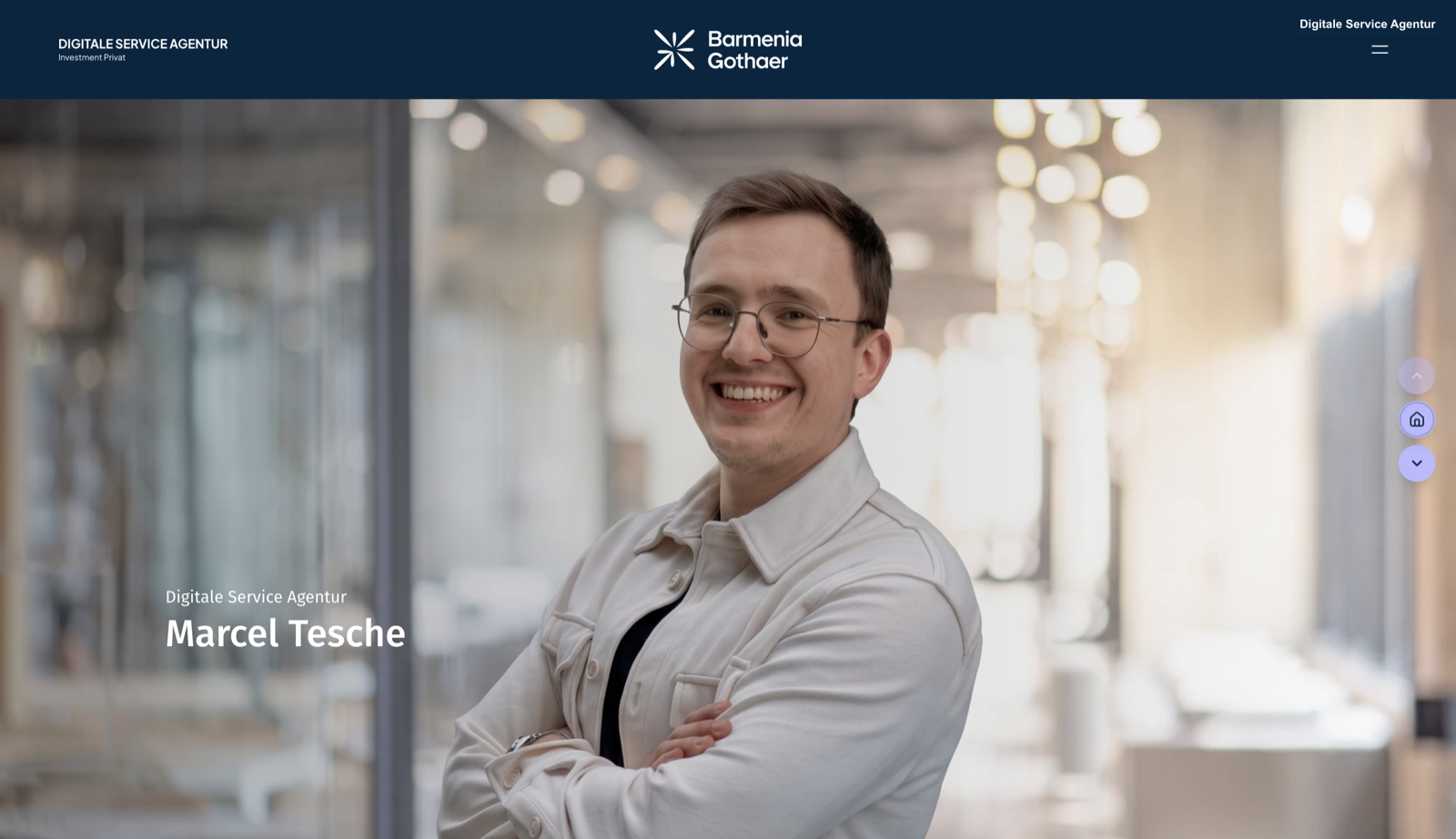 Personalisierter Onepager-Header mit dem KI-Portrait des Beraters